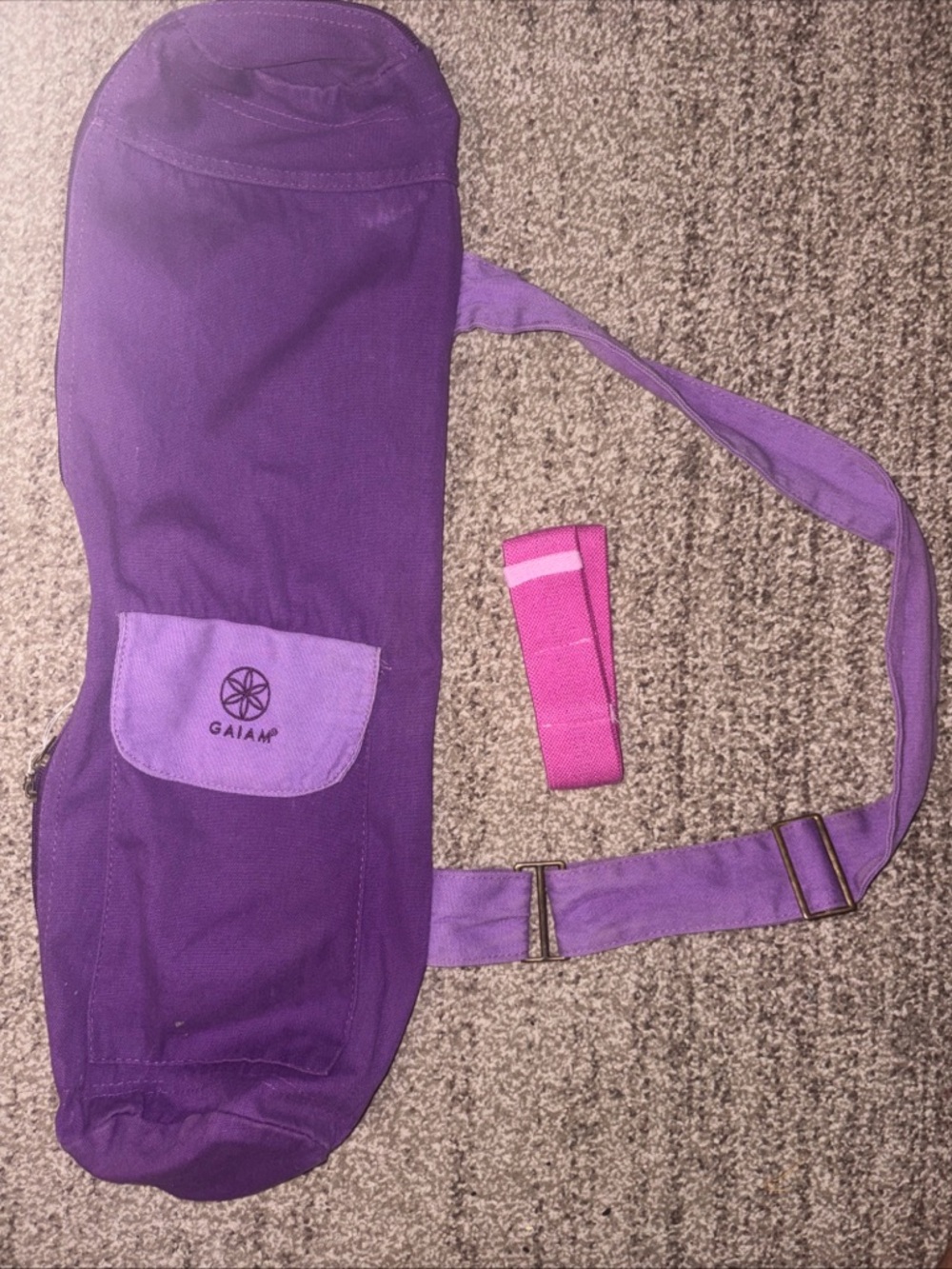 GAIAM Purple Yoga Mat Sling with Light Purple Accent